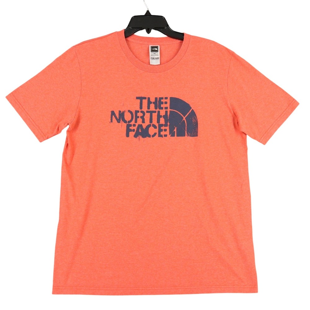 North Face T-Shirt Mens M Stencil Logo Short Sleeve Heathered Hiking Activewear